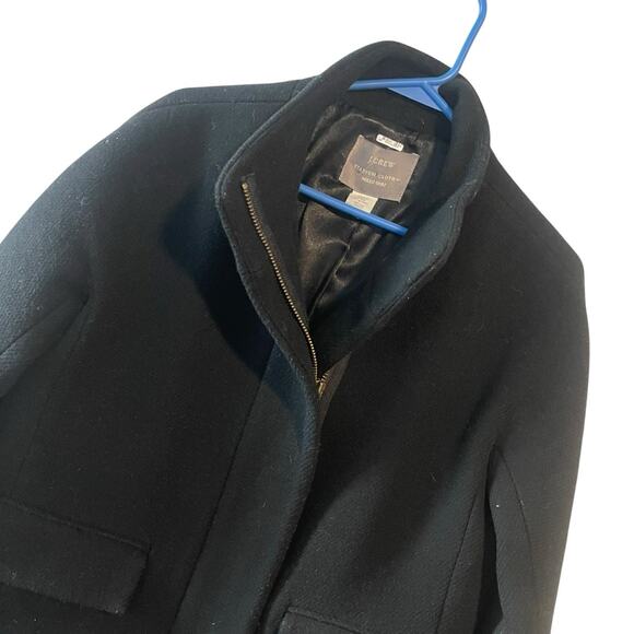J. Crew Cocoon Coat in Italian Stadium Cloth Wool Nello Gori J5536 Size 2 Black - Picture 1 of 11